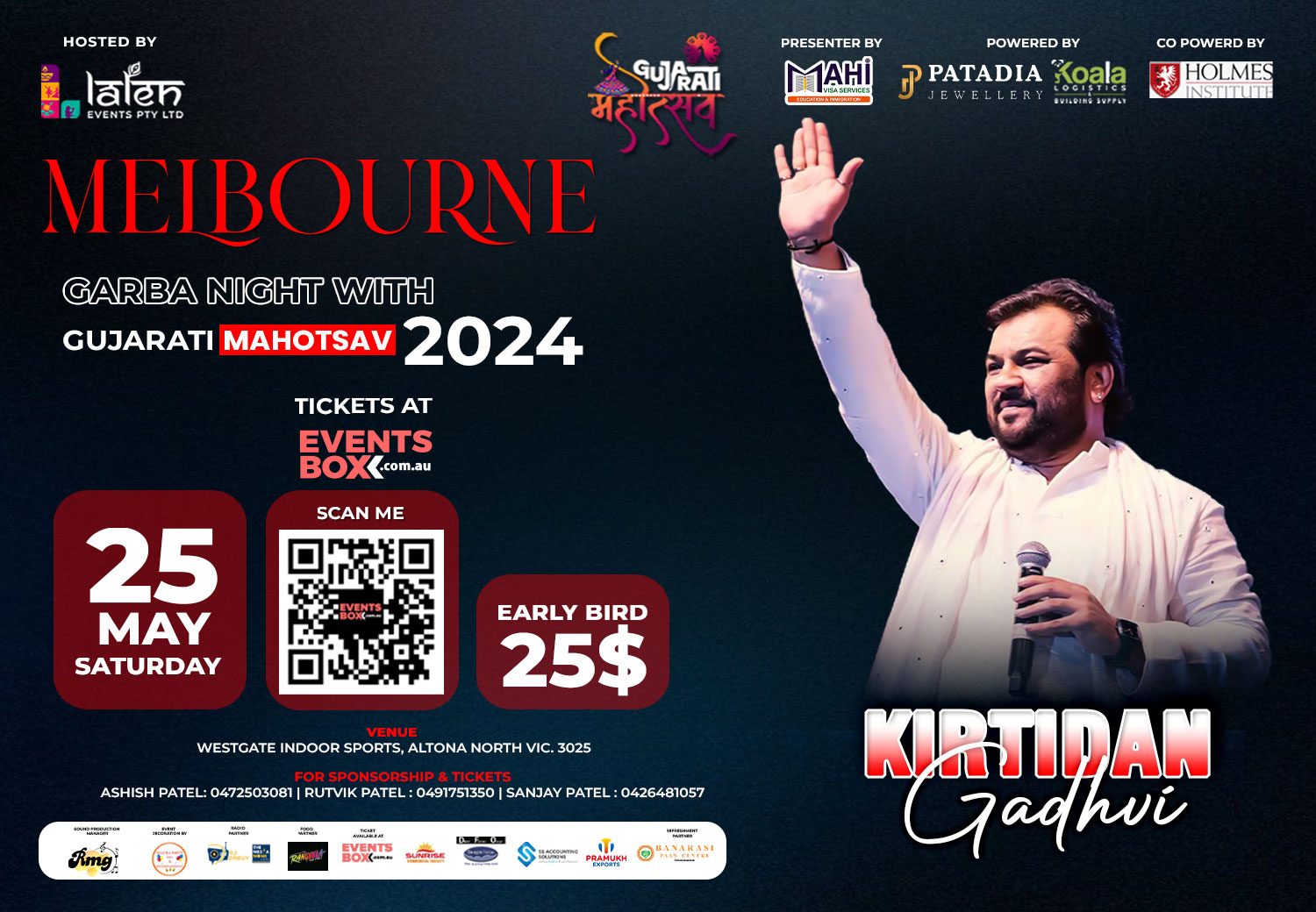 Garba Night With Kirtidan Gadhvi 2024 Melbourne Buy Ticket Online