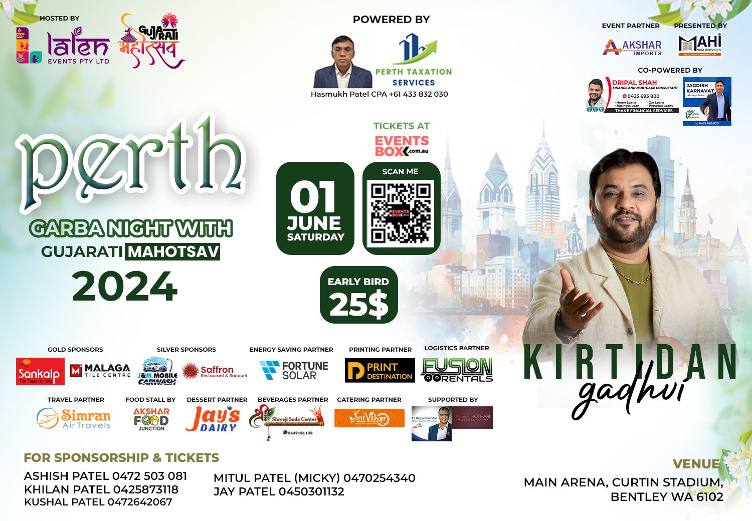 Garba Night With Kirtidan Gadhvi 2024 Perth Buy Ticket Online