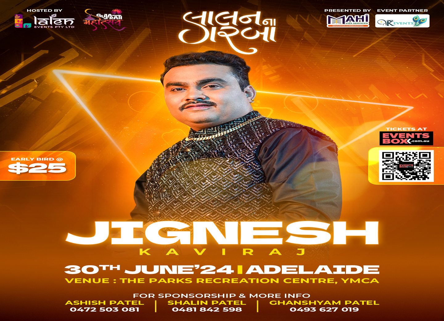 Garba Night With Jignesh Kaviraj Adelaide Buy Ticket Online Eventsbox